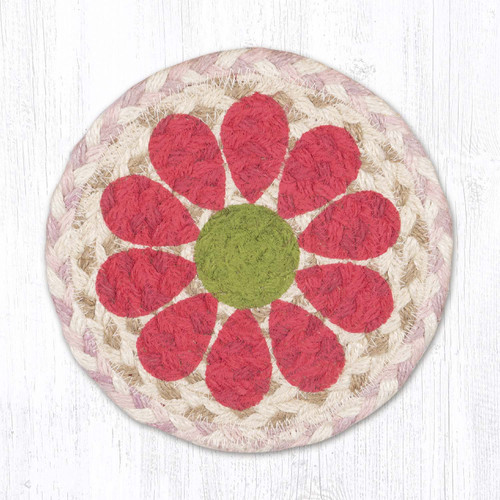 7" Pink Graphic Flower Coaster LC-857