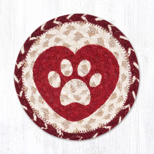 7" Heart Paw Coaster LC-9-117