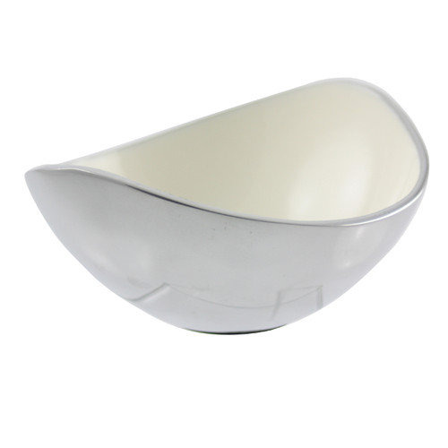 White 13cm oval bowl
