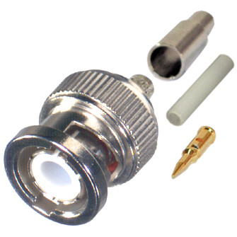 RF Industries BNC Male Crimp Connector (RFB-1106-5) for RG-316 and RG-174