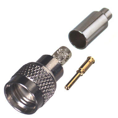 RF Industries Mini-UHF Male Crimp Connector (RFU-600-3) for RG-316 and RG-174