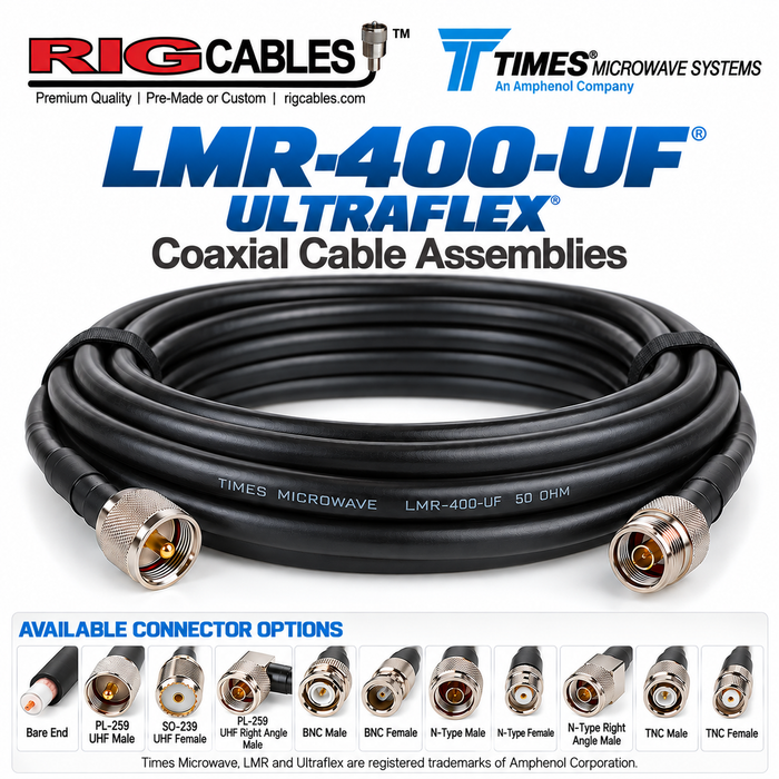 LMR®-400UF ULTRAFLEX  - Pick your Connectors (Priced by length)