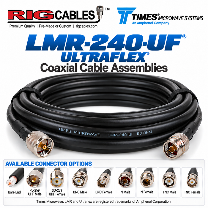 LMR®-240UF ULTRAFLEX - Pick your Connectors (Priced by length)