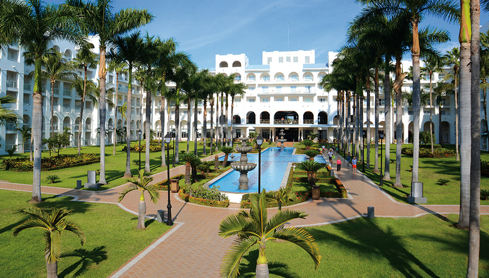 View of Hotel Riu Jalisco grounds in Puerto Vallarta. 