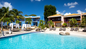 Beautiful resort pool and hotel in the background 