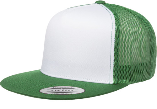 CLASSIC SNAPBACK TRUCKER WITH WHITE FRONT - KELLY/WHITE/KELLY