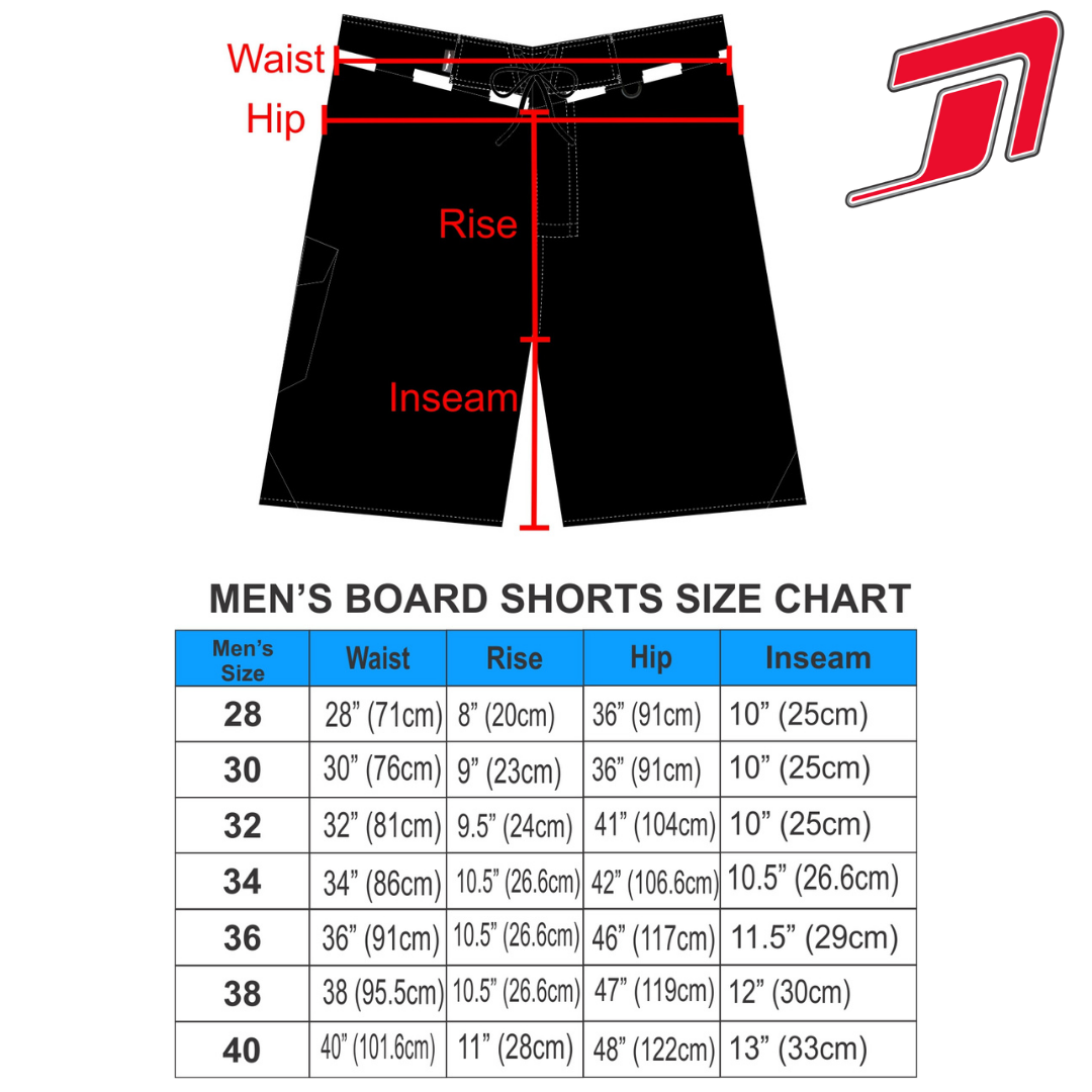 Team Rider Men's Board Shorts (Black / Grey) - Cargo Pocket -  VintageJetSki.com