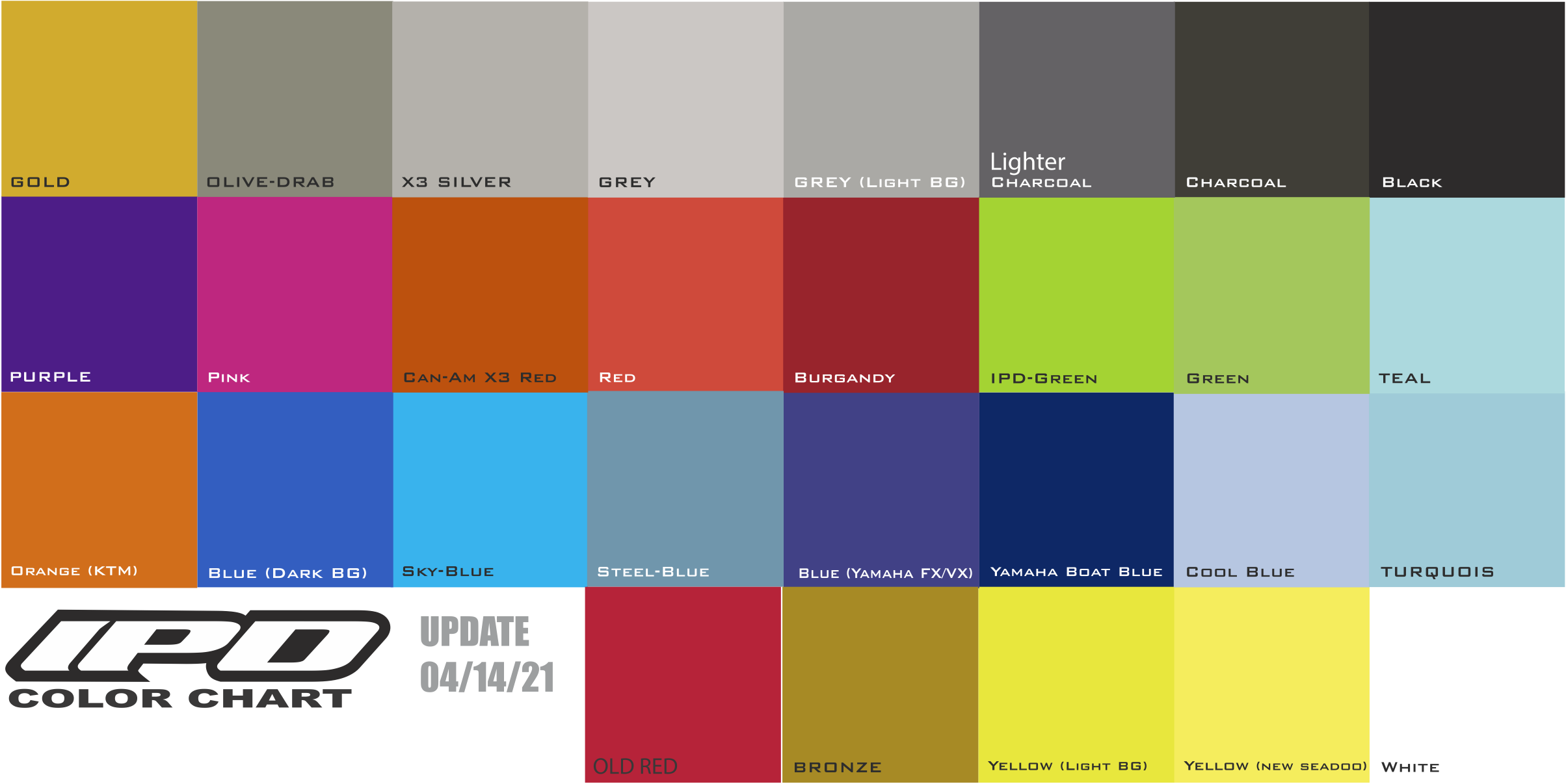 IPD Graphics Color Chart 2021