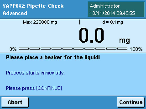 Pipette check V2 for Cubis MSA balances 
 {2997-YAPP042}