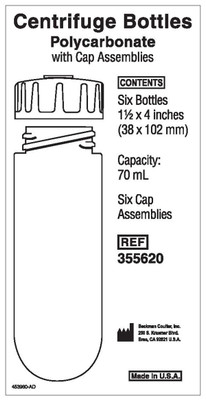 70mL Poly Bottle, Cap Assembly 6/pk