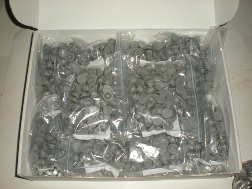 Butyl Rubber Stoppers w/ Caps {2886-B0110728 PK}