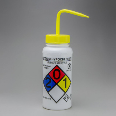 Sodium Hypochlorite (Bleach) Wash Bottle 
 {3211-10111940 CA}