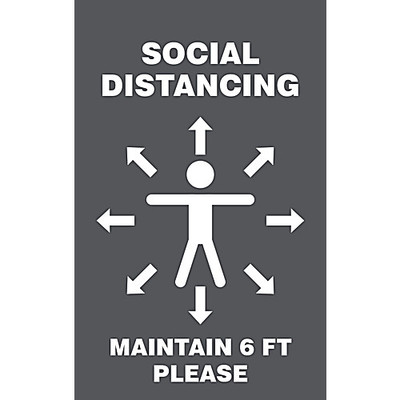 ID Badge: Social Distancing Maintain 6 F 
 {2016-DNT902}