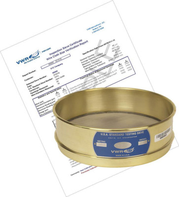 VWR CERT INSP SIEVE 8IN B/S HALF #60 
 {3211-10819520}