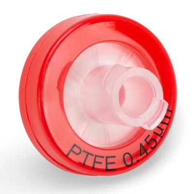 Syringe Filter, PTFE Hydrophilic Membrane, 0.45um Porosity, 13mm Diameter, PP Housing, Non-sterile, Bulk Packed
