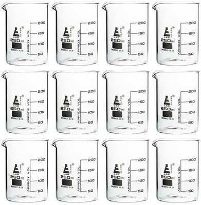 12PK Glass Beakers, 150ml, Low Form with Spout {2394-BK0107 PK}