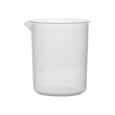 Plastic Beaker, 1000ml -Raised Graduations, Tapered Spout {2394-CH0137E}