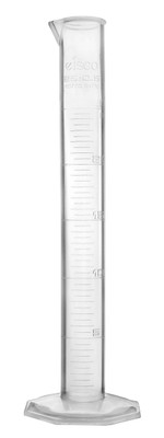 Graduated Plastic Cylinder, 25mL - Class B, Octagon Base- Autoclavable  {2394-CH0354B}
