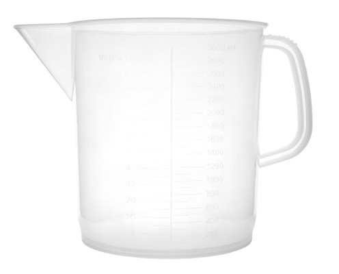 Plastic Pitcher, 3L - Short Form,Graduated- Chemical Resistant & Autoclavable {2394-CH0356H}