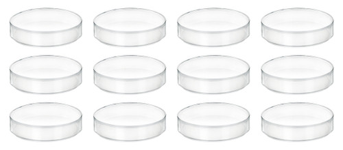 12PK Plastic Petri Dishes w/ Lids - 2" Diameter, 0.5" Depth {2394-CH0372APK12 PK}