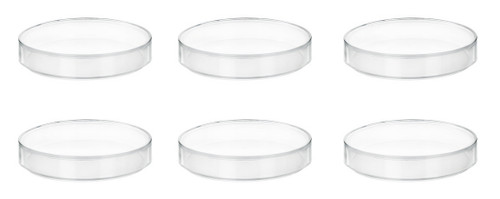 6PK Plastic Petri Dishes w/ Lids - 5" Diameter, 0.75" Depth {2394-CH0372DPK6 PK}