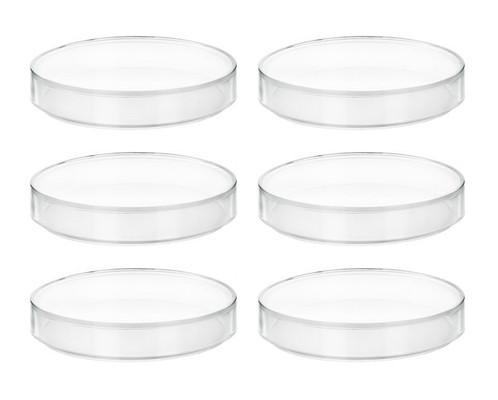 6PK Plastic Petri Dishes w/ Lids - 6" Diameter, 0.75" Depth {2394-CH0372EPK6 PK}