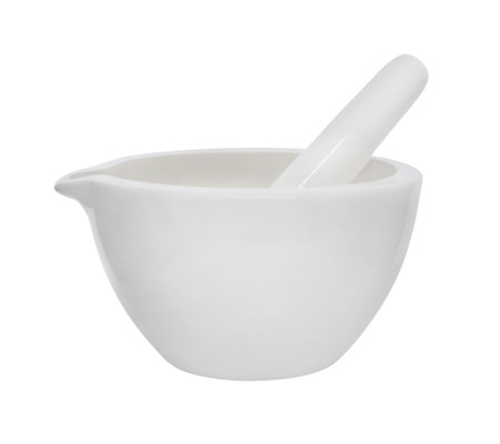Porcelain Mortar & Pestle Set, 18oz, Unglazed {2394-CH0540D}