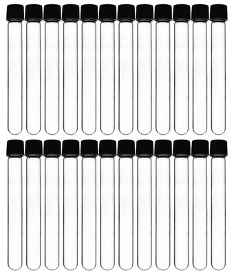 24PK Test Tubes, 15ml - Bakelite Screw Cap with Rubber Liner  {2394-CH0724BPK24 PK}