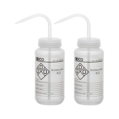 2PK LDPE Wash Bottles for Distilled Water, 500ml (1 Color) - Wide Mouth {2394-CHWB1019PK2 PK}