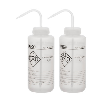 2PK LDPE Wash Bottle for Distilled Water, 1000ml(1 Color)- Wide Mouth {2394-CHWB1022PK2 PK}
