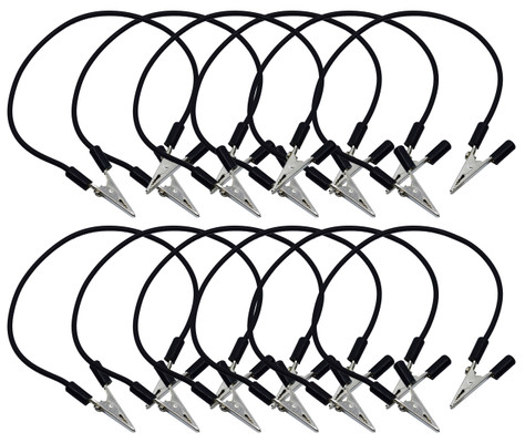 PK12 Connecting Leads, Black, 12"-Alligator Clip Ends  {2394-PH1053APK12 PK} PK12 Connecting Leads, Black, 12"-Alligator Clip Ends  {2394-PH1053APK12 PK}