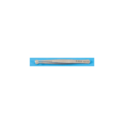 EMS #33A Tweezer, Flat, round tips. Length: 4 ¼in. (115mm), Ti