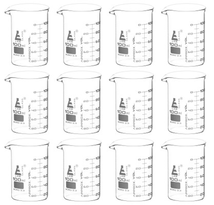 Beaker, 100ml-ASTM-Grad-Low Form, Boro Glass {2394-CH0124CPK12 PK}