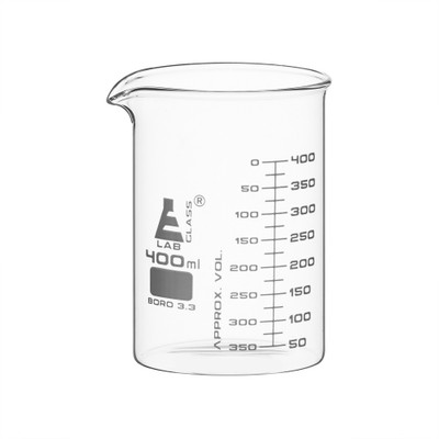 Beaker, 400ml-ASTM-Grad-Low Form, Boro Glass {2394-CH0124FPK6 PK}