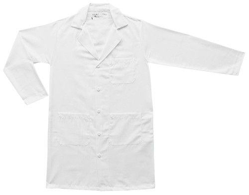 LAB COAT WHITE BUTTON WOMENS S EA