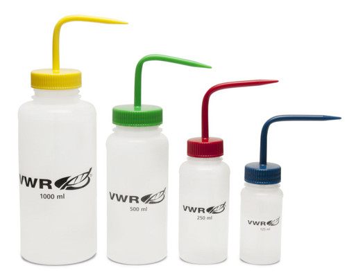 VWR BOTTLE WASH RED CAP 38MM 250ML PK6