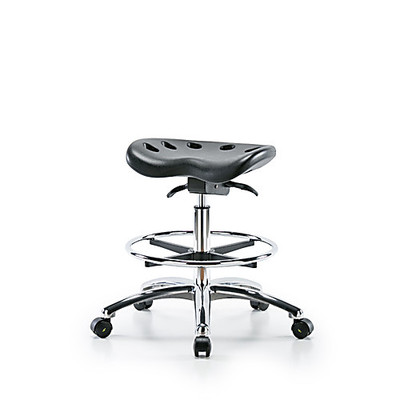 PU ESD Tractor Sit-Stand MB Stool {2378-ESDPTMBSOCRCFEGBLK}