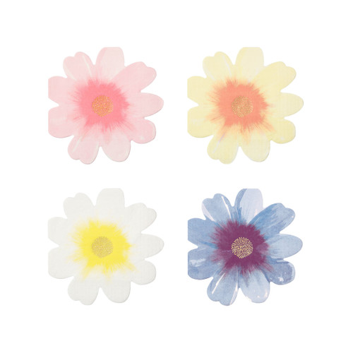 Meri Meri Flower Garden Shaped Napkins - 6.5 in., 16 Count