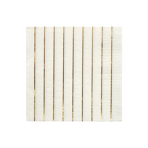 Meri Meri Gold Stripe Large Napkins - 6.5 in., 16 Count