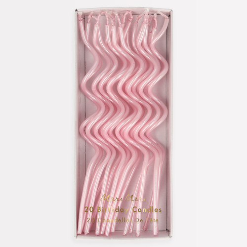 Meri Meri Pink Swirly Celebration Candles