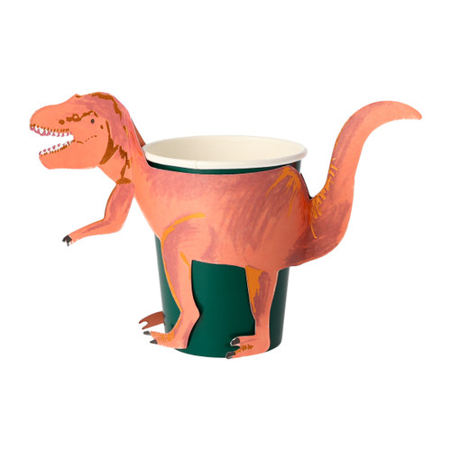Meri Meri Dinosaur Kingdom T-Rex Paper Cups - 9 oz., 8 Count