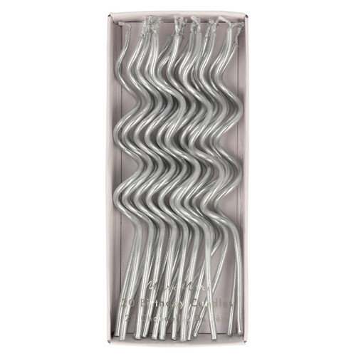 Meri Meri Silver Swirly Decorative Candles