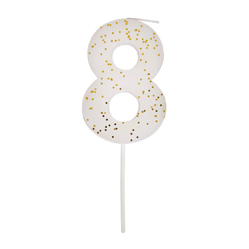 Meri Meri White Glitter Birthday Candles – Set of 8