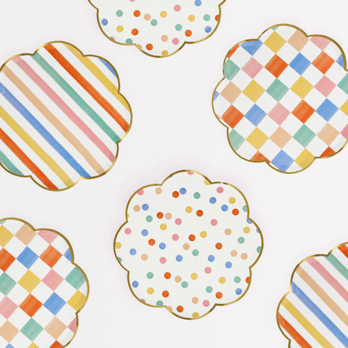 Meri Meri Colorful Pattern Dessert Plates - 8.5 in., 8 Count