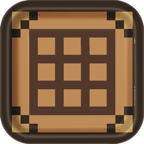 Minecraft 9" Square Dinner Plates, 8 Count
