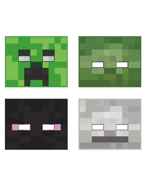 Minecraft Paper Party Masks, 8 Count