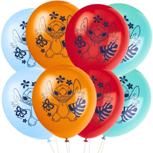 Disney Stitch 12" Latex Balloons, 8 Count