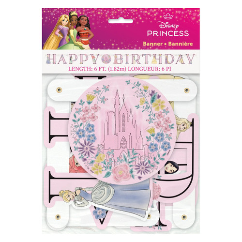 Disney Princess Happy Birthday Jointed Banner, 6 ft