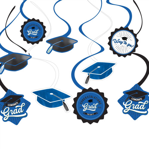 Swirl Decor School Spirit Blue