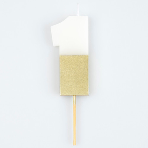 Meri Meri Gold Dipped Number 1 Candle